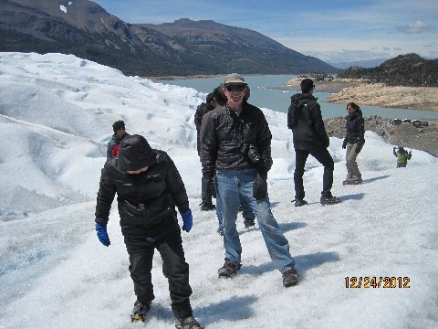 On top of Perito Moreno Glacier.